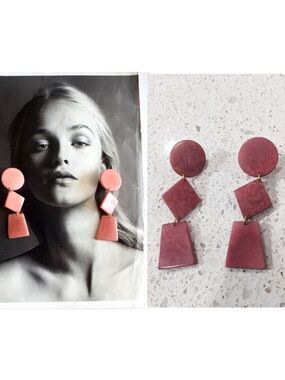 NWT Shicato | Tagua nut earrings in Pink